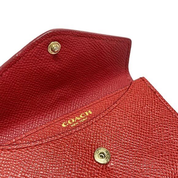 Auth COACH - 52767 Red Leather Card Case - Picture 10 of 13